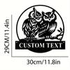 Vintage Owl Metal Wall Art Sign Personalized Name Handcrafted Home Decor Bedroom Living Room