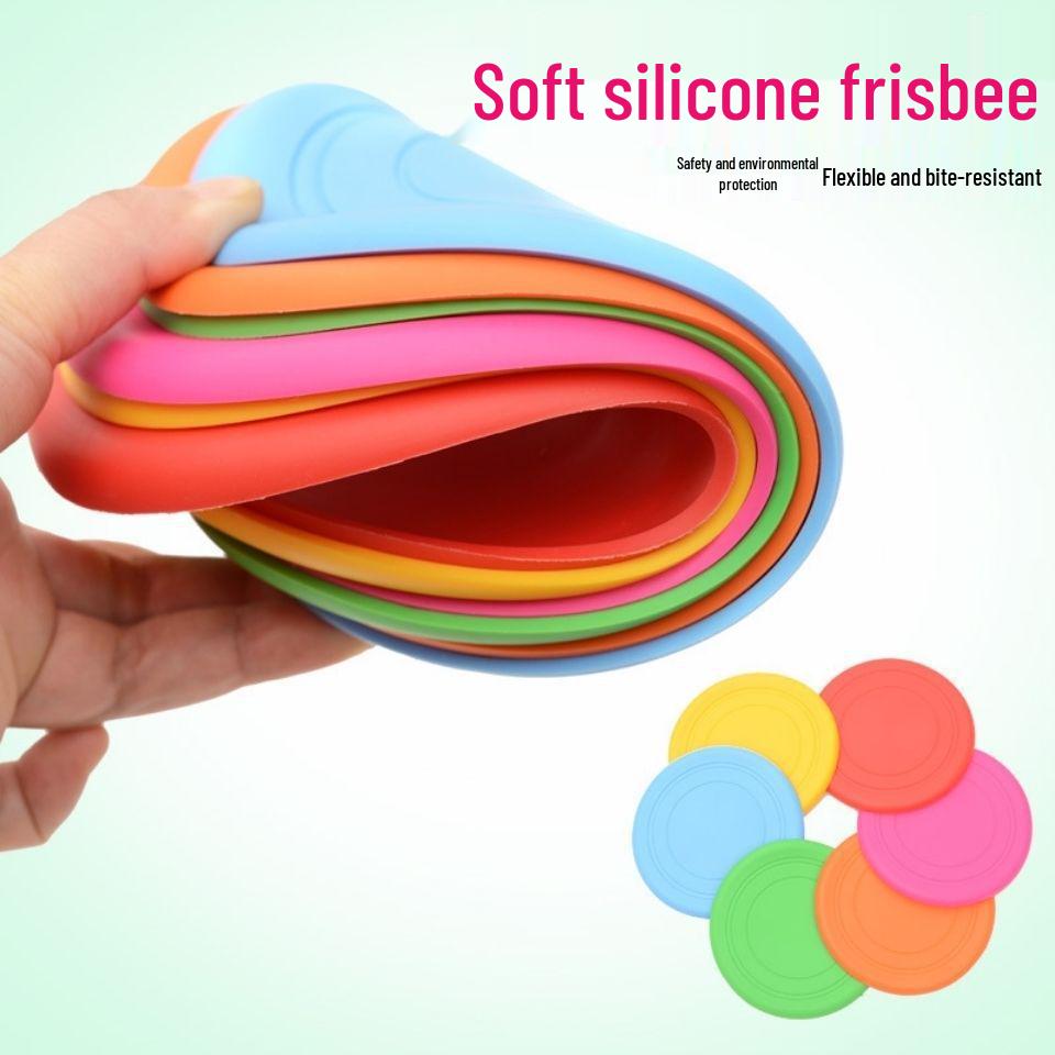 Silicone Bite-Resistant Dog Flying Disc - Floatable Outdoor Training Toy