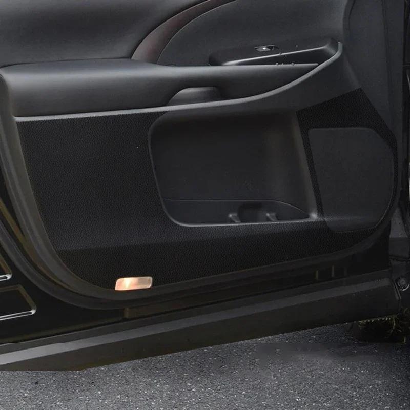 4pcs Leather Car Door Anti-Kick Pad For Toyota Highlander 2017-2021 Sill Guards Protector Mat Anti-Dirty Anti-Collision Stickers