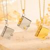 Titanium steel necklace girls love letter necklace can open book pendant new personality temperament necklace collarbone chain