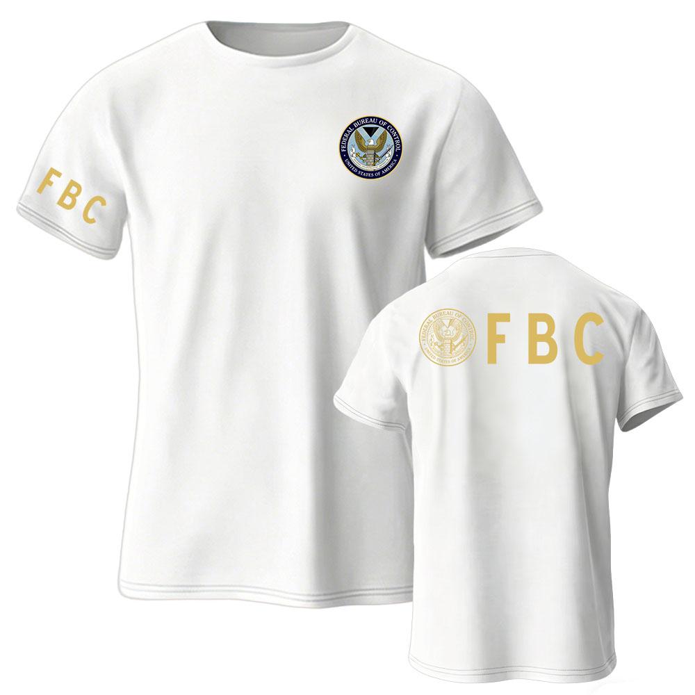 FBC Federal Bureau of Control Tee Summer Short Sleeve Cotton T-shirt O-neck Fashion Casual Male Tshirts Streetwear Graphic Merch