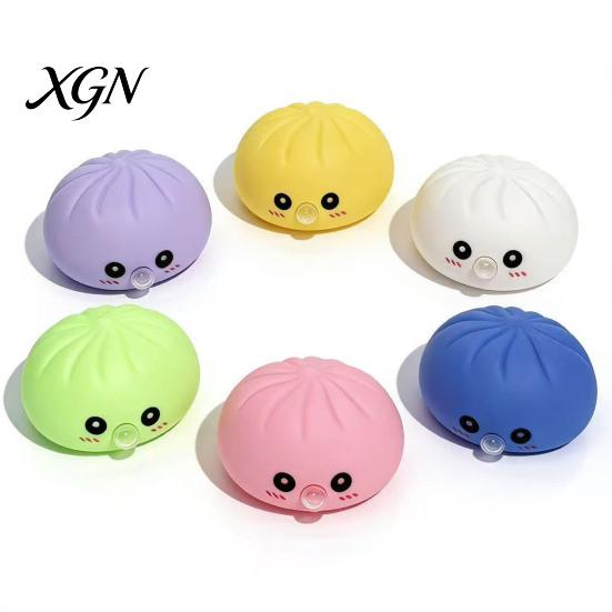 Stress Relief Toy Rice Dumpling Squeeze Soft Balls Cute Fun Fidget Blow Bubbles Shape Skin-Friendly for Adults