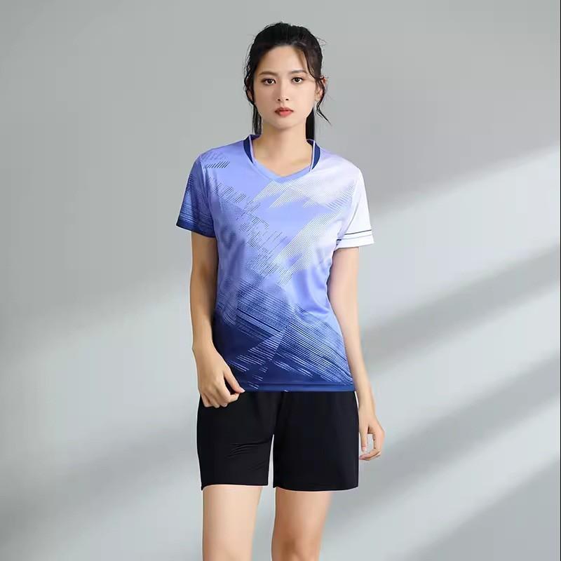 Men Women Badminton Shirts Short Sleeve Breathable Team Training Competition Tops