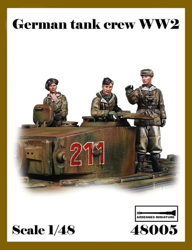 ARDENNES MINIATURE German Winter Tank Crew Team Resin Kit AR48005 1/48 Set, 3-piece