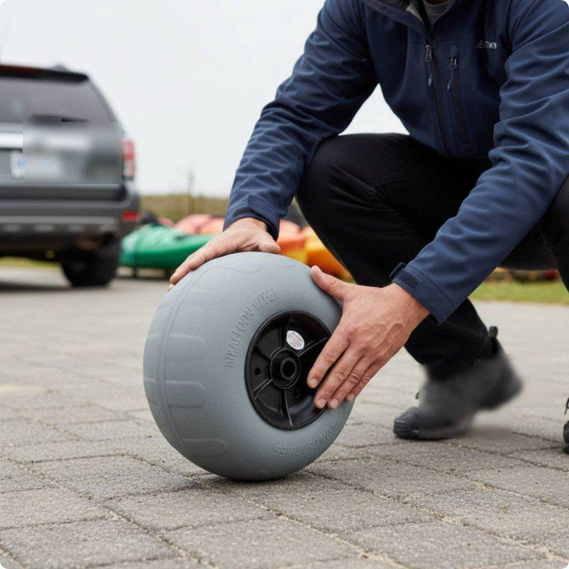 PU Inflatable Sand Wheel Easy to Inflate Kayak Hauling Carrier Beach Wheel Sand Tire Long-Lasting Beach Carrier Tire