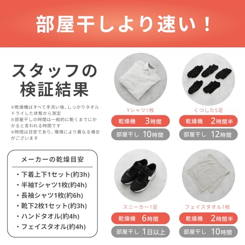 [Suitable for International Use] sology Portable Clothes Dryer, Quiet Operation for Nighttime Use, Approx. 4 Yen per Hour, Compact, Foldable, Portable