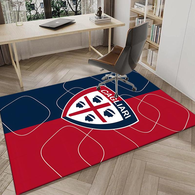 1PC Football Cagliari Design Rug Game Carpet, Floor Mat for Bedroom Living Room Entryway Rug, Home Decor Idea Gift for Christmas birthday