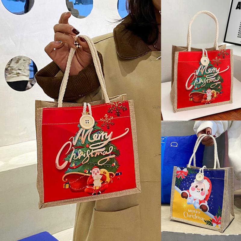 

Модная хлопково-льняная сумка с принтом, модная сумка для обеда Bento, тканевая сумка на Хэллоуин с рисунком