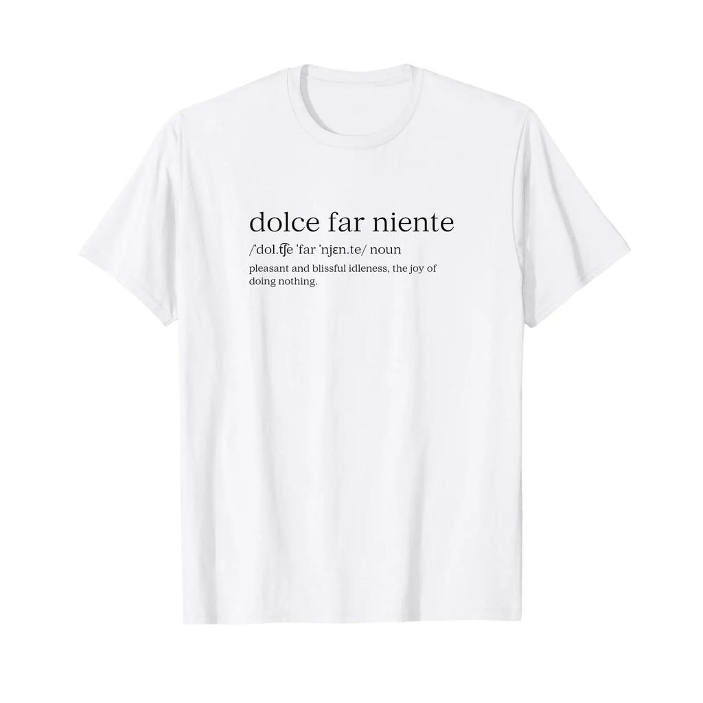 Dolce Far Niente 32 A Quiet Holiday T Shirt Vintage Washed Slightly Streetwear Stretched Breathable Top For Everyday Wear