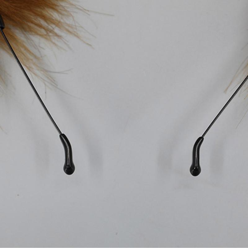 Fox Ears and Tail Set Furry Fox Ears Headband with Tail Halloween Cosplay Party Fox Costume Accessories for Kids-Adults