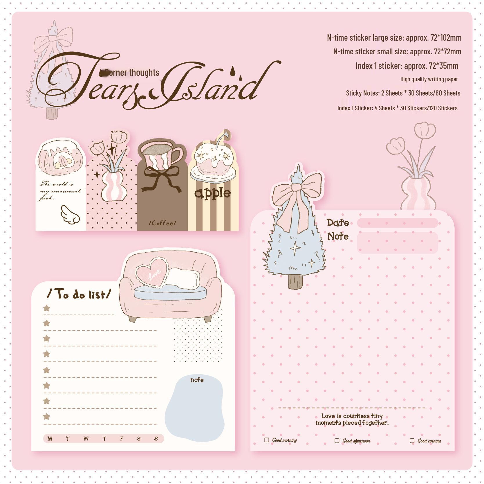 Mr. Paper Korean Style Tear-Light Adhesive Index Stickers - Illustrated Student Office Memo Notes