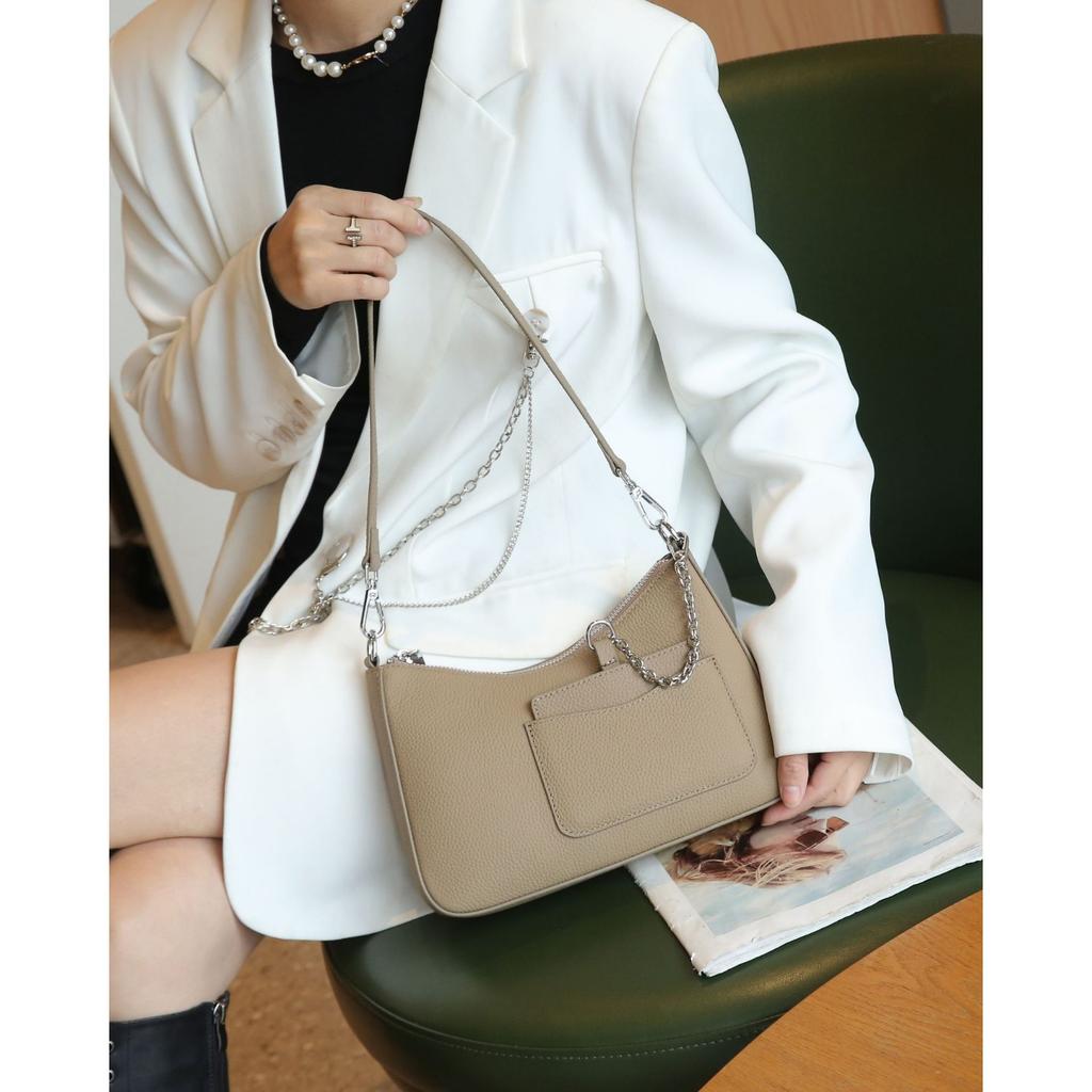 Skórzana Torba Codzienna Damska Torba na Jedno Ramię Listonoszka Modna i Prosta Damska Torebka Wielokieszeniowa Torba Shell Praktyczna