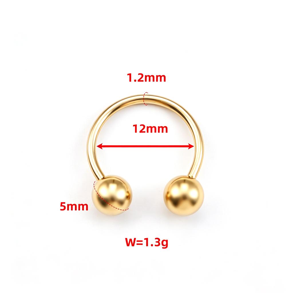 Stainless SteelHorseshoe Hoop Rings Ear Cartilage Nose Septum Eyebrow Tragus Lip Daith Helix Piercing Jewelry Unisex 18g