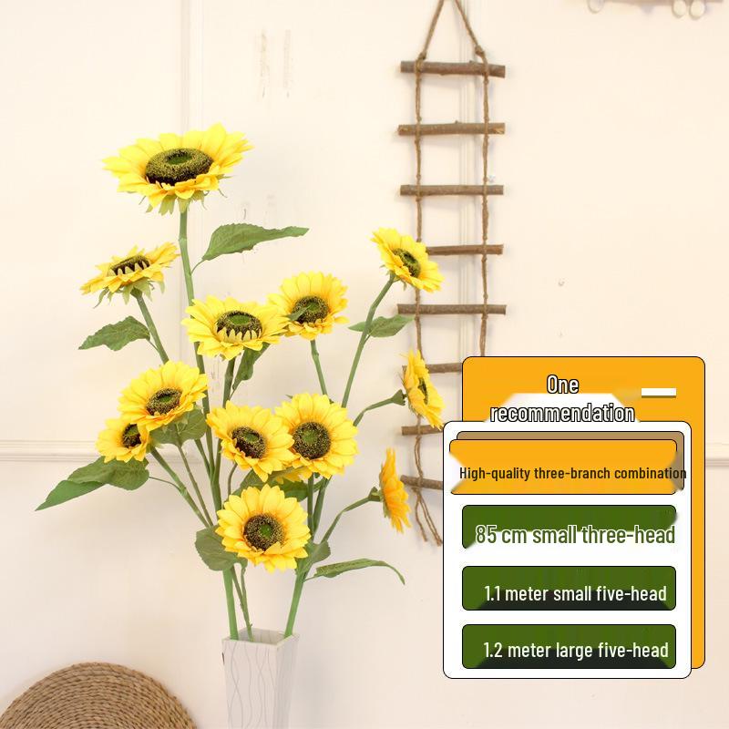 Large High Branch Sunflower Artificial Flower Bouquet for Living Room Decoration
