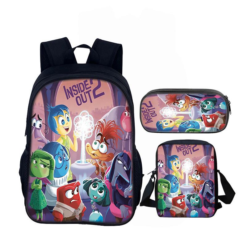 Inside Out 16inch School Backpack Set With Polyester Material For Kids And Teens