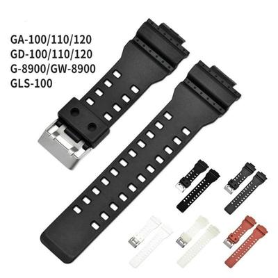 Gummi Uhrenarmband Für 16mm Ersatzband GD GLS GA-100/110/120/150/200/300 GW8900 Schwarz Sport Uhrenzubehör
