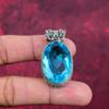 Blue Topaz Pendant, 925 Sterling Silver Pendant Gemstone Jewelry, Handmade Pendant Amazing Jewelry, Gift For Her