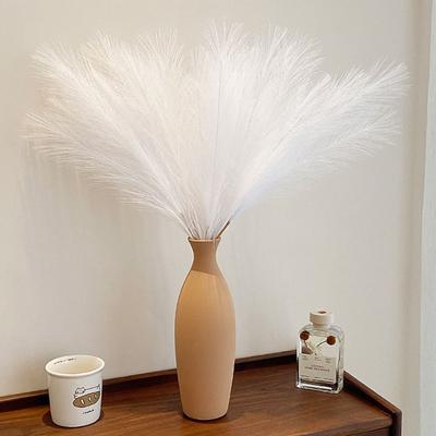 20 Stück Flauschige Textur Künstliches Pampasgras Kunstgras Mehrfarbige Kunstpflanze Schilf Dekoration 50 cm / 22 Zoll Hoch