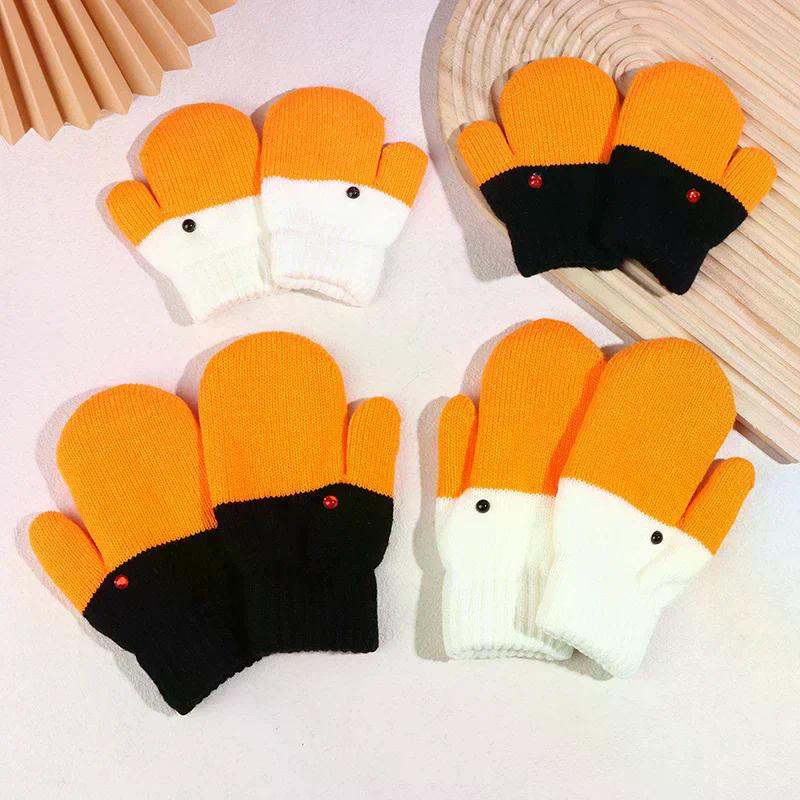 1 Paar Süße Lustige Gänse Gestrickte Handschuhe Für Frauen Winter Fleecegefüttert Verdickt Doppellagig Warm Kälteschutz Handschuhe