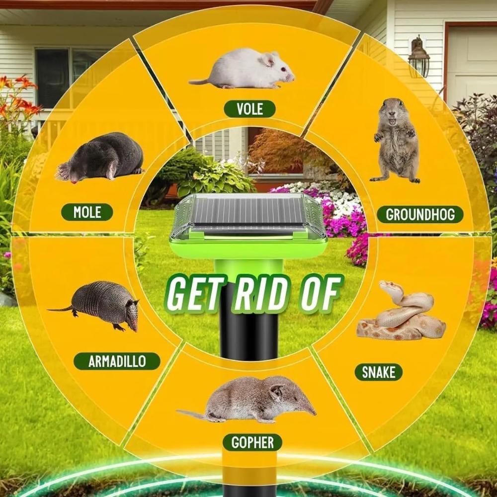 Solar Powered Outdoor IP66 Waterproof Rodent And Snake Repeller for Garden Vegetable Patch Lawn Courtyard