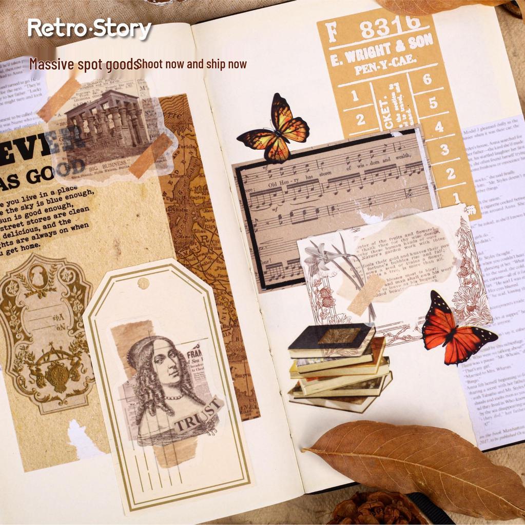 Retro Newspaper Sticker Pack - DIY Journal Collage with Unique Non-Repeating Designs