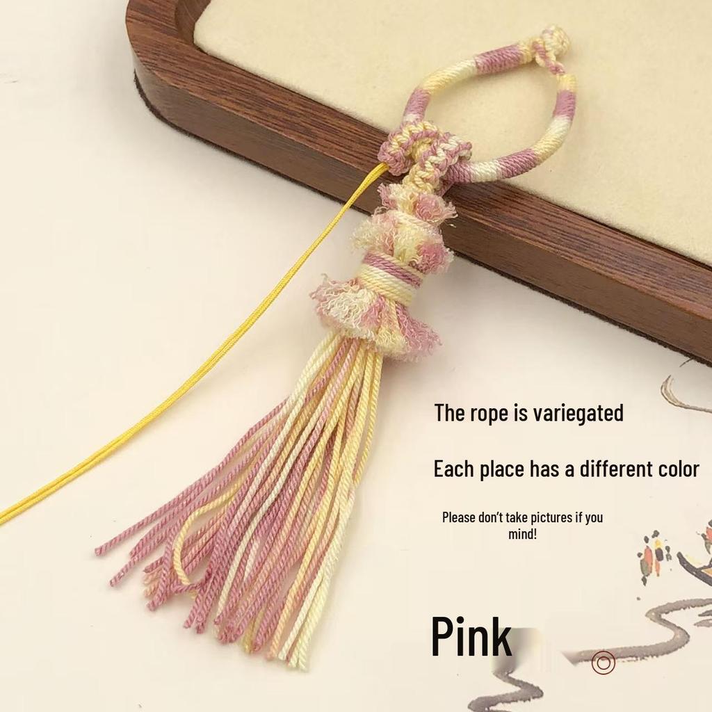 Tibetan Hand-Woven Gradient Cotton Tassel Ring for Hanging Bags and Vehicles