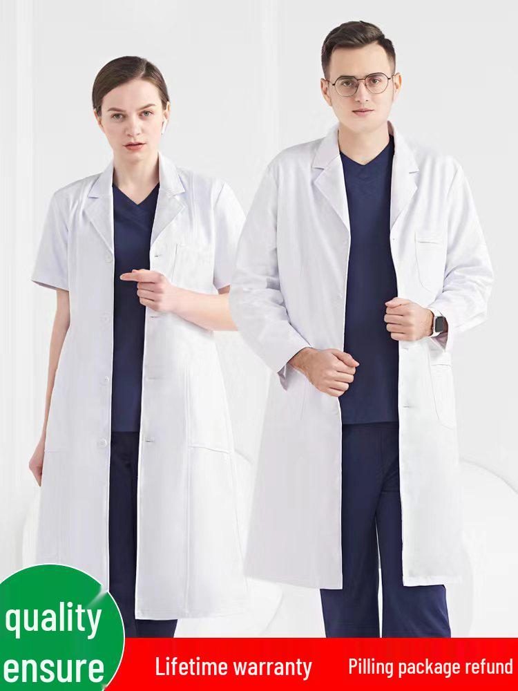Nightingale Unisex Kurzarm Weißer Laborkittel für Ärzte und Krankenschwestern