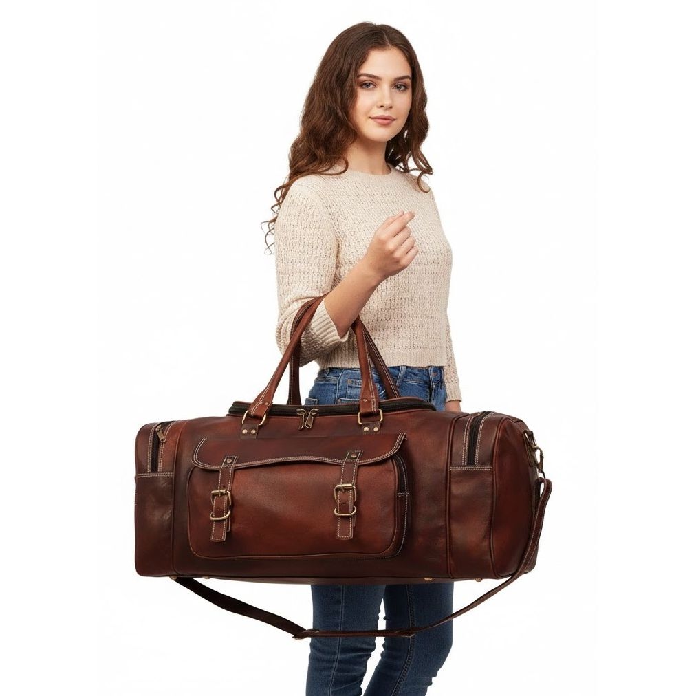 Herrentasche, Leder, Reisetasche, Gepäck, Fitnessstudio, Vintage, echt, Wochenende, Übernachtung, neu