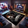 1PC Custom Name "Skull Flames: Grim Reaper Art" Theme Floor Mat Ideal for Living Room, Game Rooms, Office, Bedroom,Floor Mat Playful Design