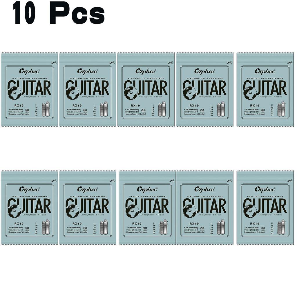 Orphee 1/5/10 Stück Elektrische Gitarrensaiten Satz RX Serie Sechskant Kohlenstoffstahl 6 Saiten für Elektrische Gitarren Zubehör & Teile