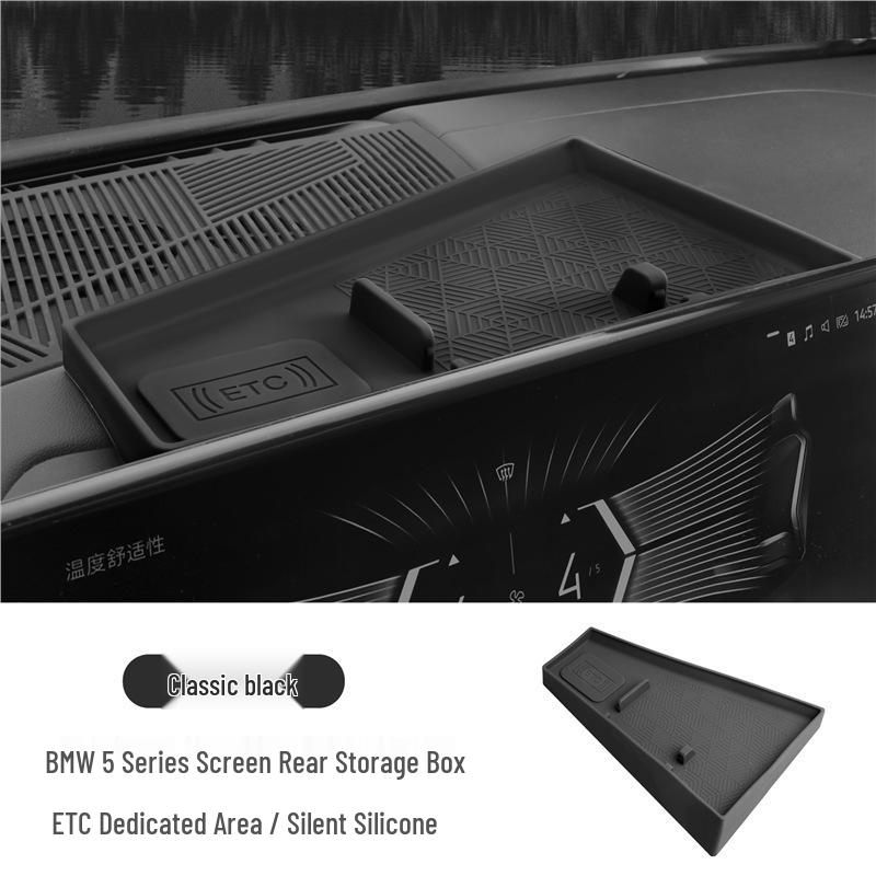 Compatible with BMW X5 LX3 iX1 Center Console Silicone Storage Box for New 3 & 5 Series - Rear Screen Decoration.