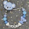 Free Personalised BPA Free Silicone Baad Dummy DIY Silicone Baby Pacifier Custom Clip Name Colorful Pacifier Chain Teething Gift