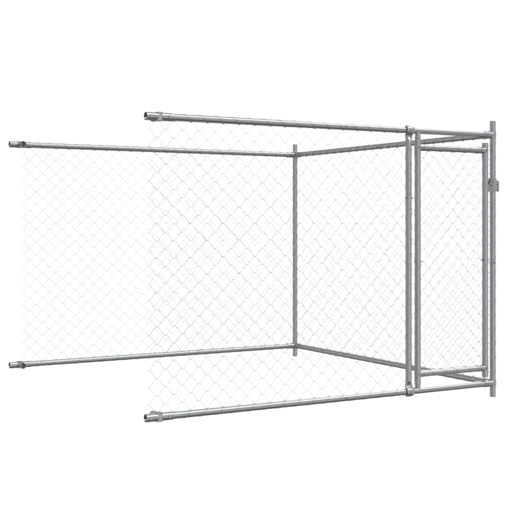 Vidaxl Klatka Dla Psa, Z Drzwiami, Szara, 8X2X1,5 M, Stal