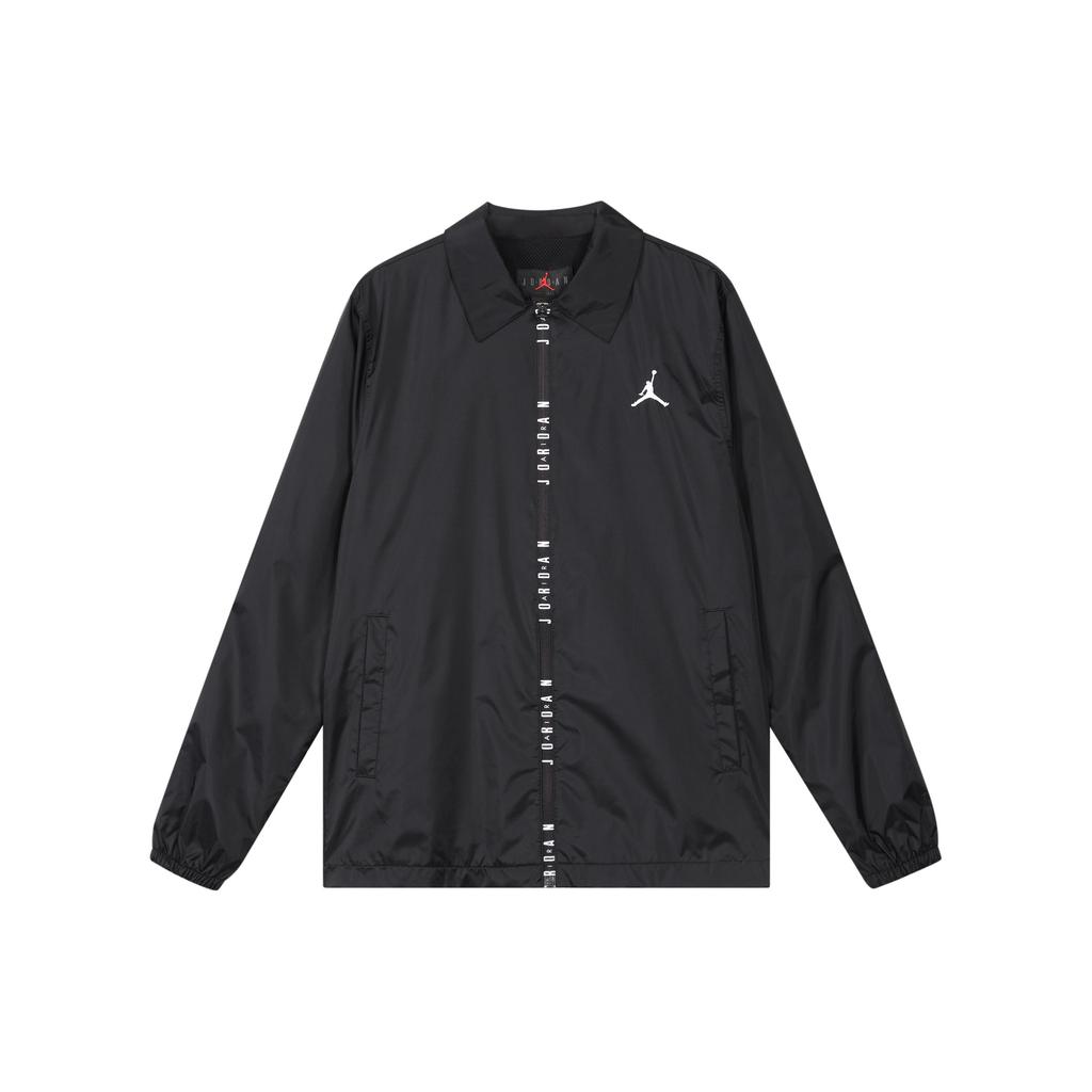 Jordan Casual Collared Zip-Up Long-Sleeve Jacket with Letter Logo Men Jacket Black DX9688-010