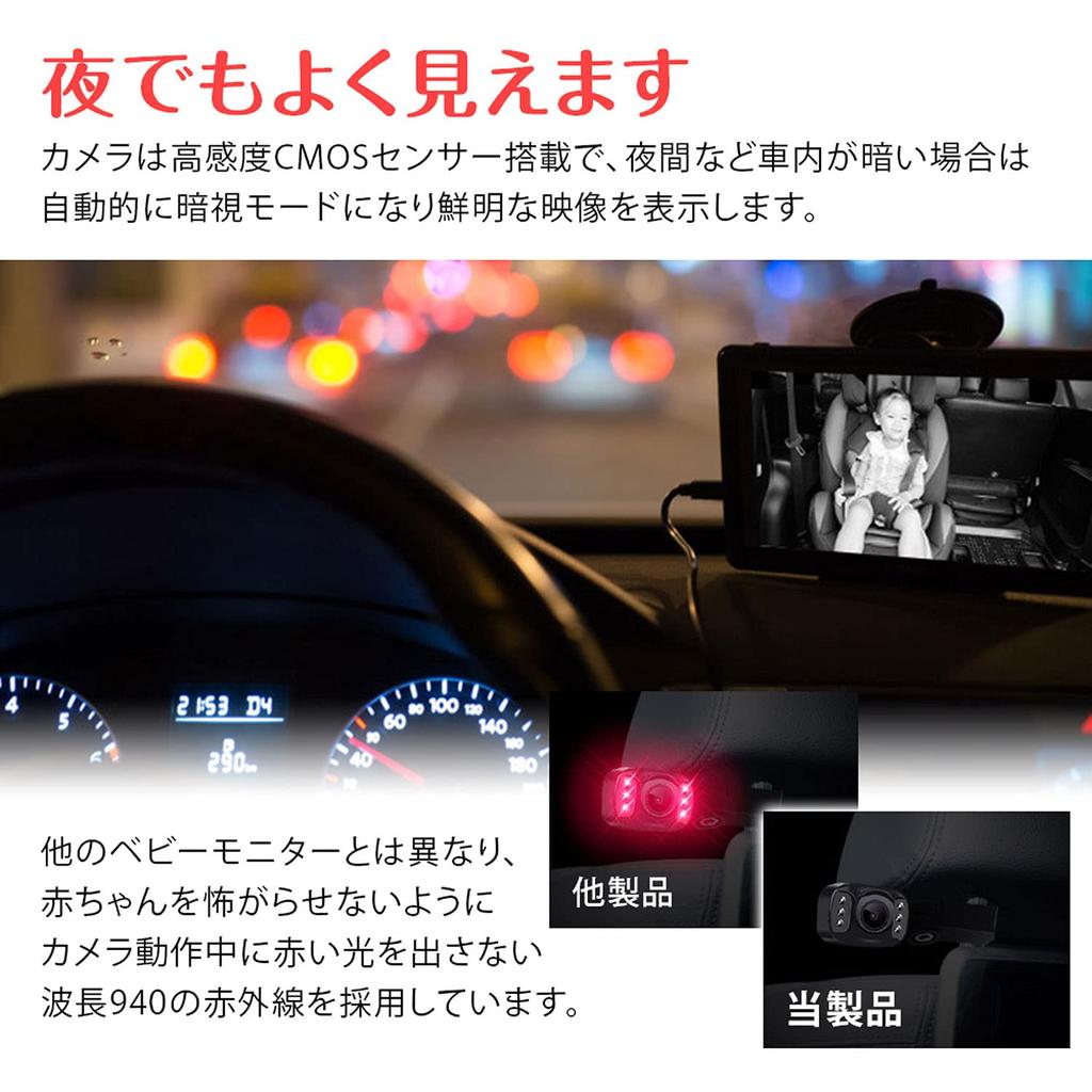 MAXWIN Baby Monitor, Car Baby Mirror Camera with Night Vision, 5-inch Baby Camera, K-MIRA05