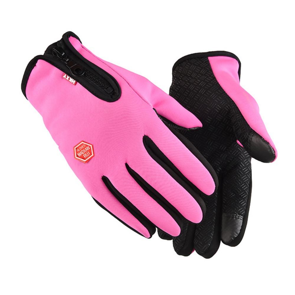

Outdoor sports cycling non-slip skiing gloves men and women touch screen warm water-proof windproof zipper fleece gloves S