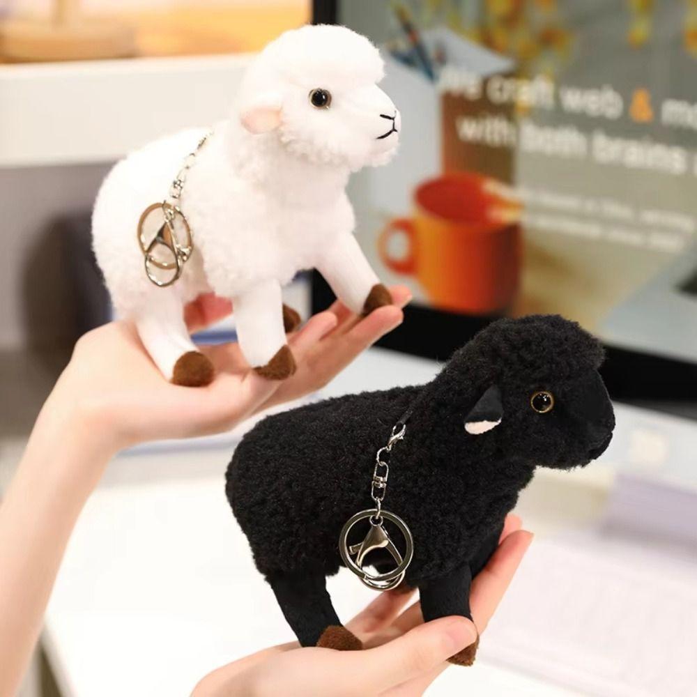 Stuffed Animal Simulation Sheep Plush Doll Simulation Sheep Plush Keychain Home Decor