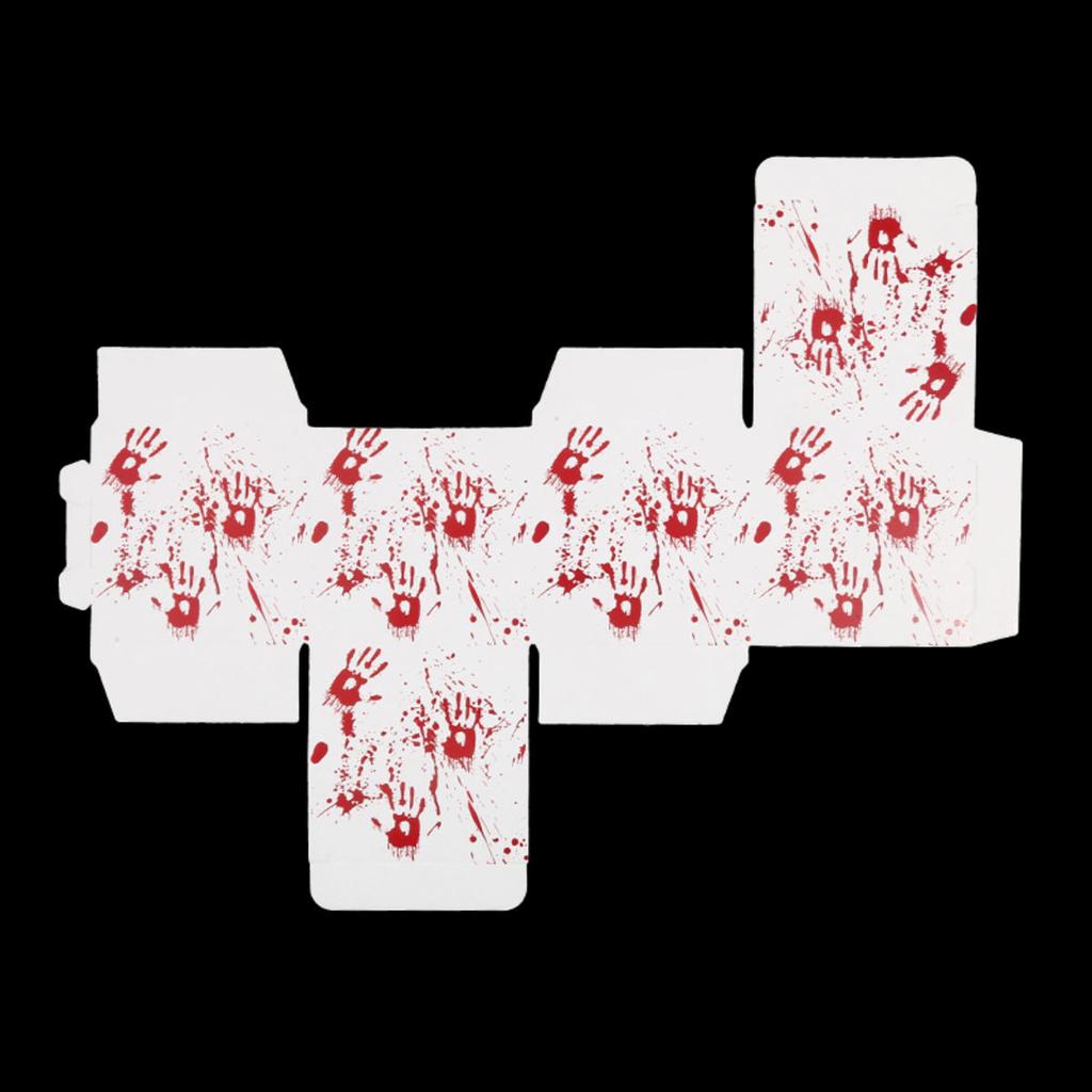 6pcs Festive Candy Snack Carton Environmentally Party Supplies Halloween Candy Boxes with Blood Hand Design for Kids Trick or Treat Party Favor