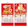 Artystyczny Kalendarz Ścienny Rok Owcy 2027 Zrywany Spiralny Kalendarz Chińskiego Zodiaku Planner Chińskiego Nowego Roku Księżycowego Wystrój Domu i Biura