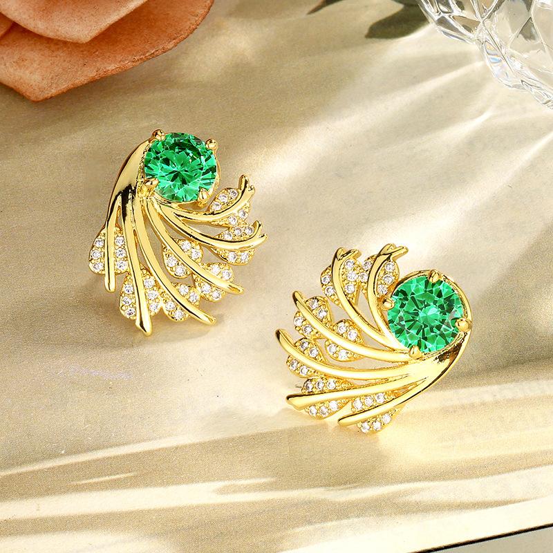 Jewelry Earrings Jewelry Pa Green Copper Gold Plated Retro Gentle High Fashion Women s Earrings Spot