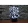 Ganesha 3D Illusion Night Light Touch Table Desk Lamp with Remote Control 16 Colors Optical USB LED Night Light for Kids Gift Room Decoration