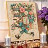 Christmas Nutcracker Pearl Bead Painting Kit with Frame Shiny Canvas Art for Creative Craft Home Decoration and Gift Holiday Wall Decor