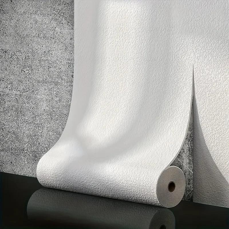 PVC linen 3D foam solid color thickened waterproof and moisture-proof self-adhesive wallpaper kitchen bedroom background wall