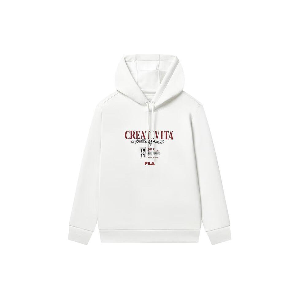 

FILA Heritage Series Printed Letter Hooded Pullover American Sweatshirt Men sweatshirt Cloud-Mushroom-White F11M318204F-WT XXXL