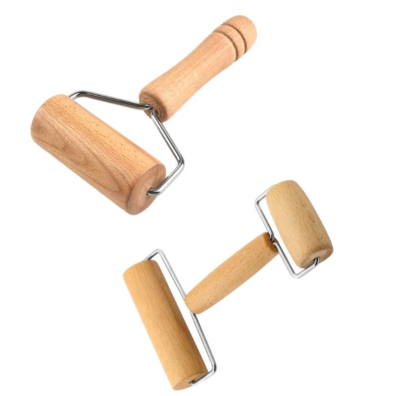 Ergonomic Handle Kitchen Rolling Pin Wooden Dough Flattener Beechwood Roller For Baking Cooking And Food Preparation