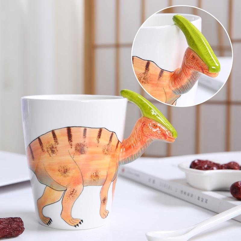 Cartoon 3D Alien Animal Tea Cups Animal Dinosaur Ceramic Coffee Cup Birthday Gift Office Mug Kitchen Dining Bar Drinkware Cups