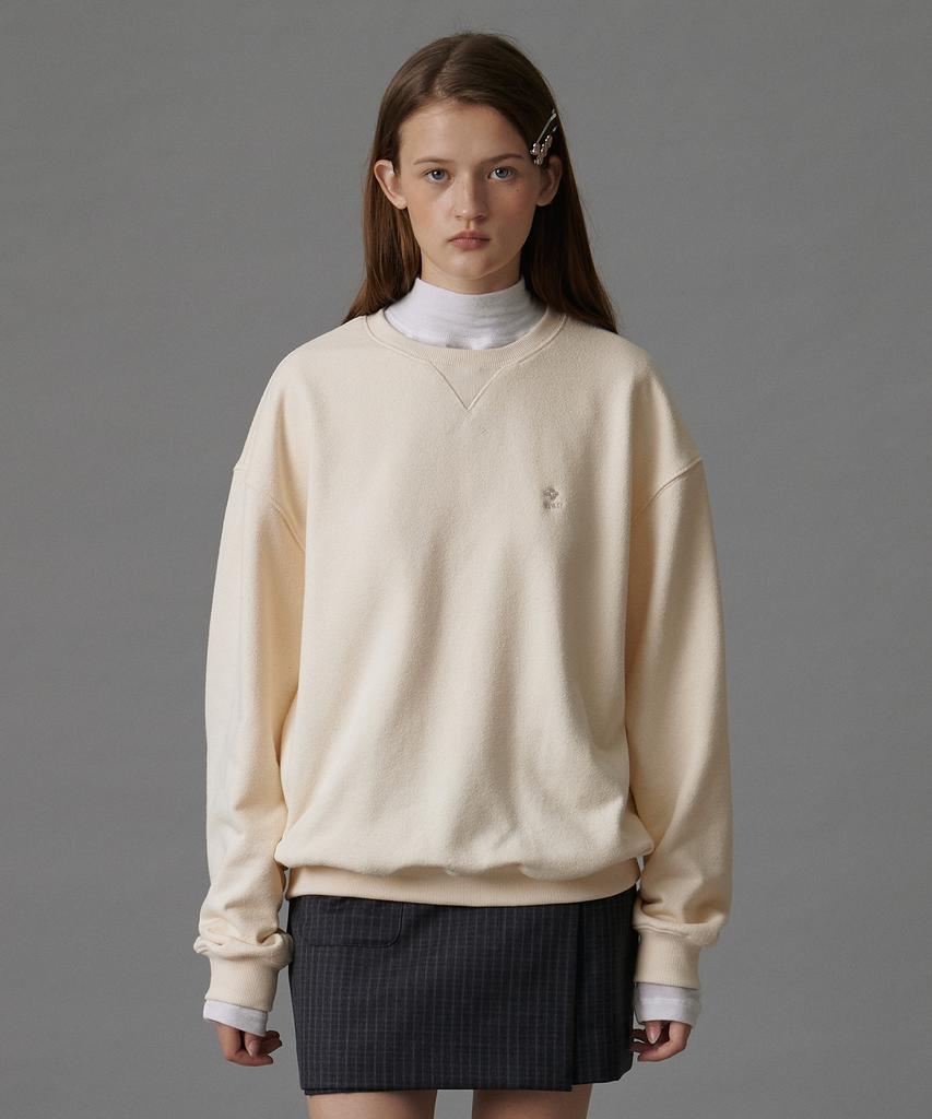 TTUDEMENT Clover Boucle Sweatshirt Ivory