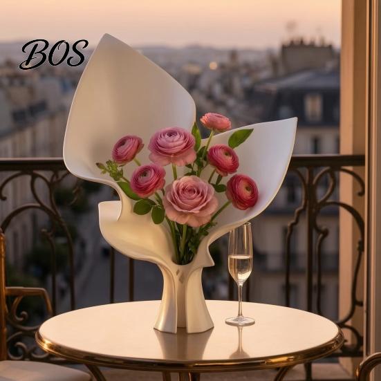 3D Printed Flower Holder Vase for Fresh Flowers, Modern Minimalist Arrangement Home Decoration with Built-in Tube Living Room Desktop Art Ornament