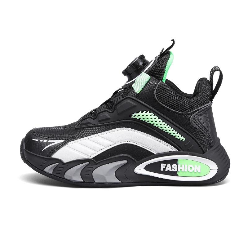 Lightweight, breathable, comfortable and fashionable, girls' casual rotating buckle, sports shoes, boys' shoes, mesh models, medium and older children