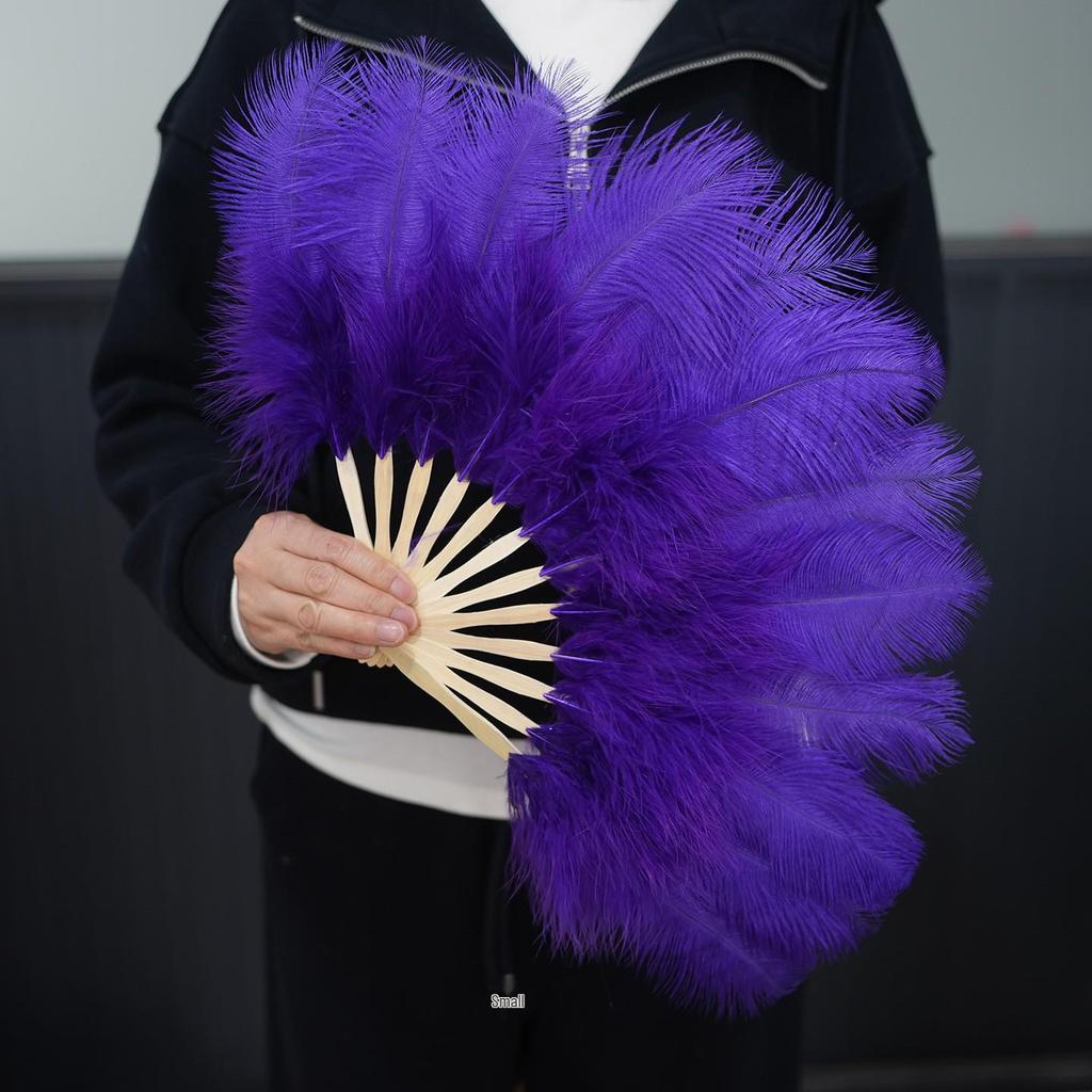 35cm Ostrich Feather Fan for Qipao Fashion Shows and Stage Performances